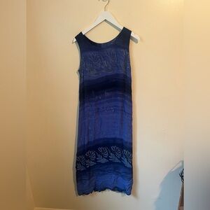 Vintage Irresistibles Blue Sleeveless Scoop Neck Midi Sundress